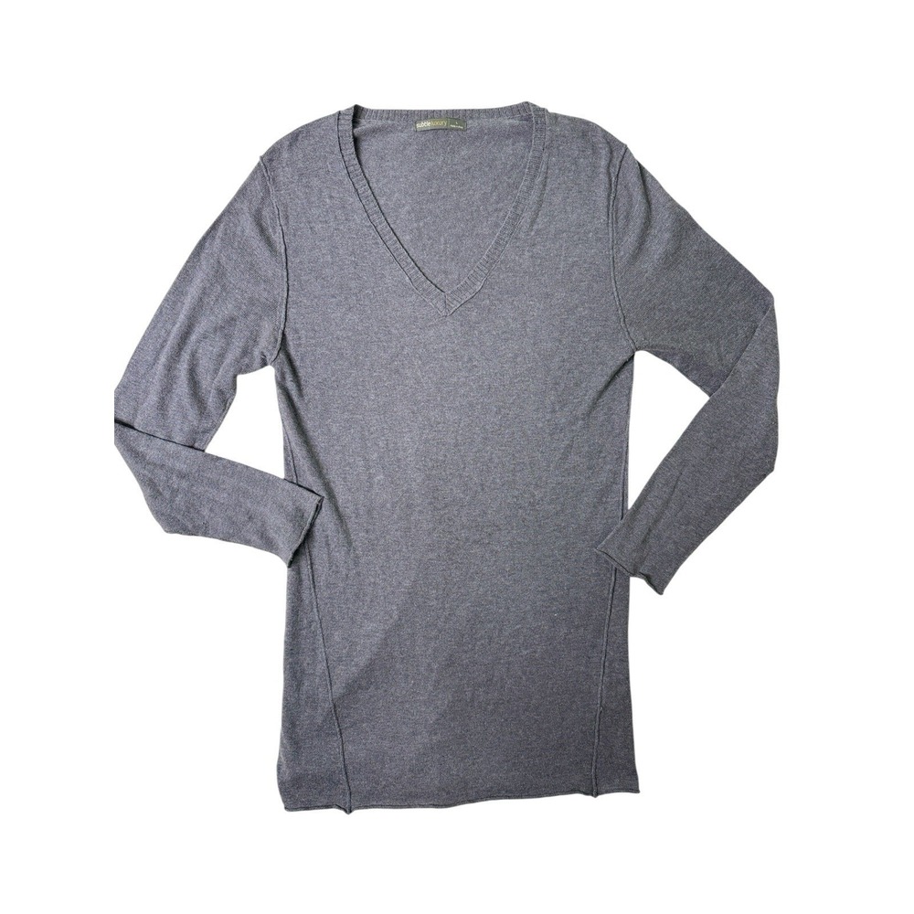 Subtle Luxury Sweater Wool Rabbit Cashmere Blend V Neck Sweater Minimalist Large